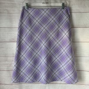 New York Clothing Co. NYCC Lavender Purple Plaid A-Line Skirt